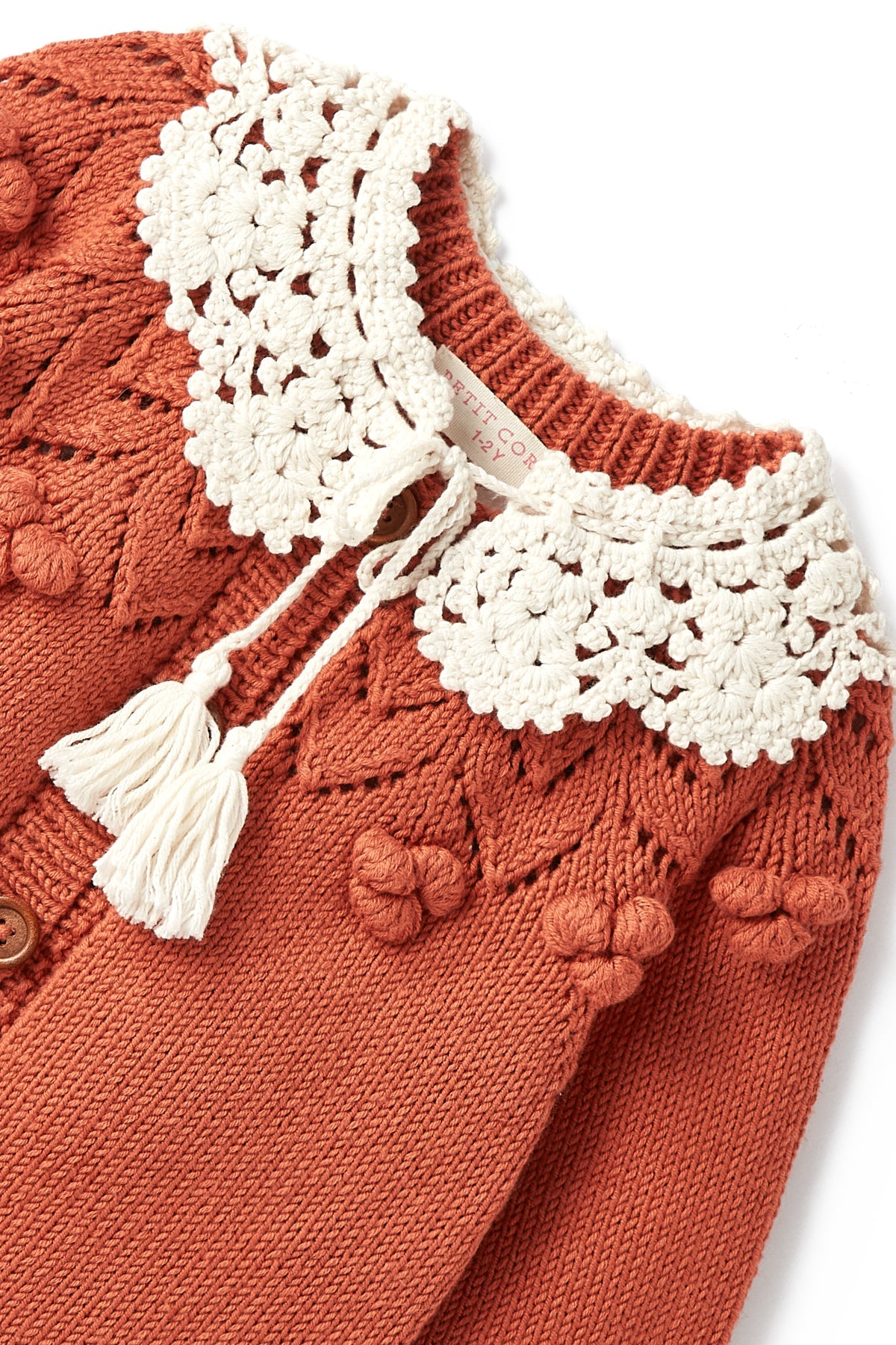 Collared Cotton Cardigan Cinnamon Touch