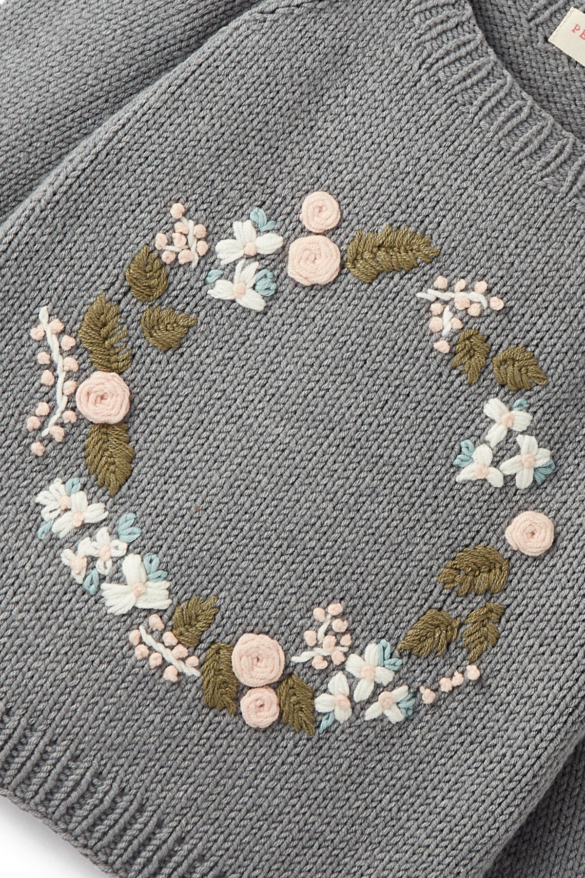 Embroidered Sweater Gray