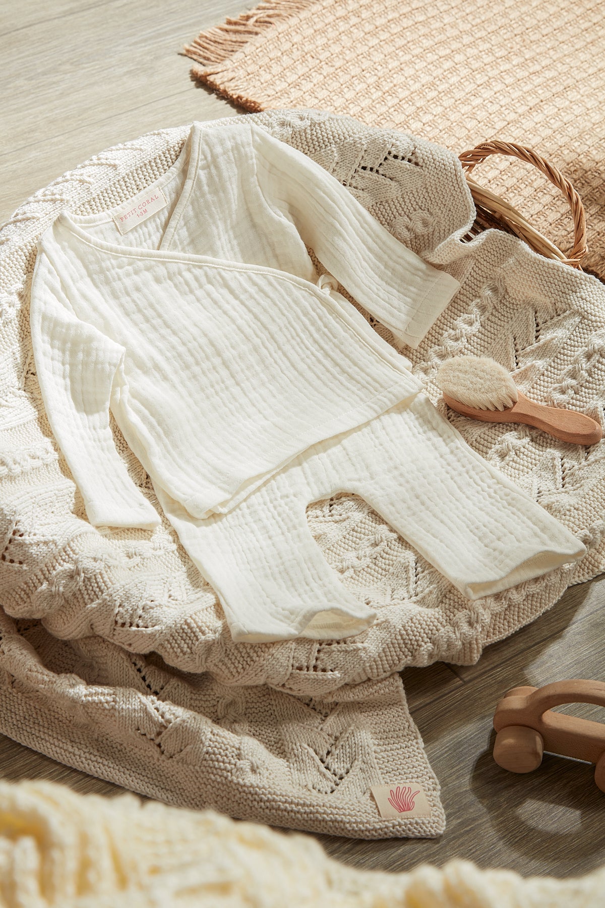 Newborn Muslin 2 Piece Set Vanilla White