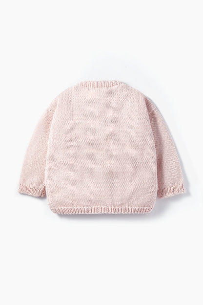 Cotton Embroidered Cardigan Soft Pink