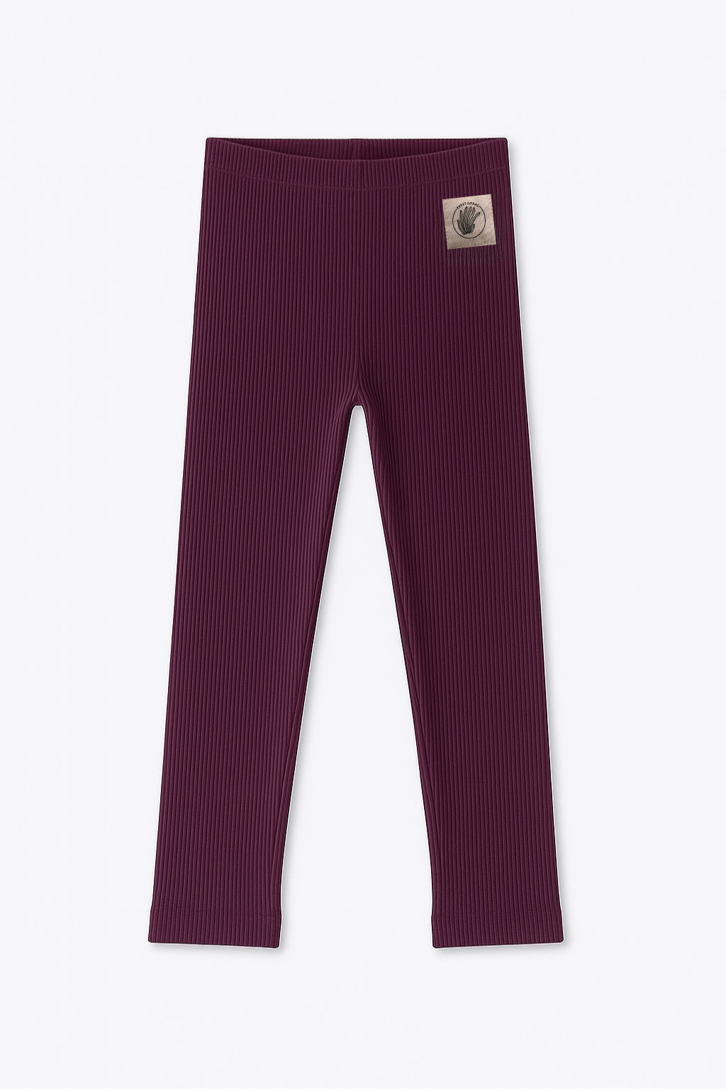 Ribbed Leggings-Burgundy