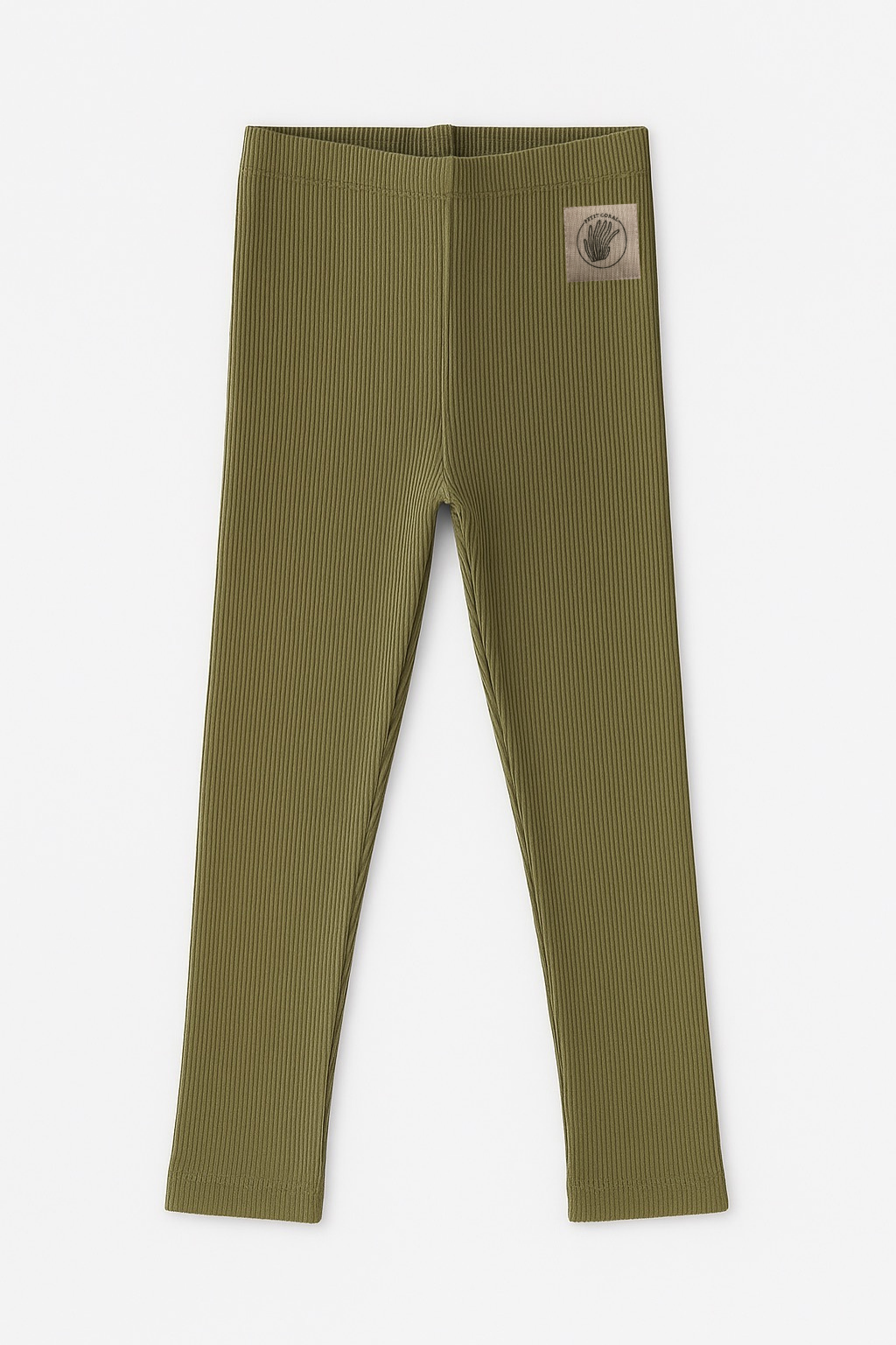 Ribbed Leggings-Khaki