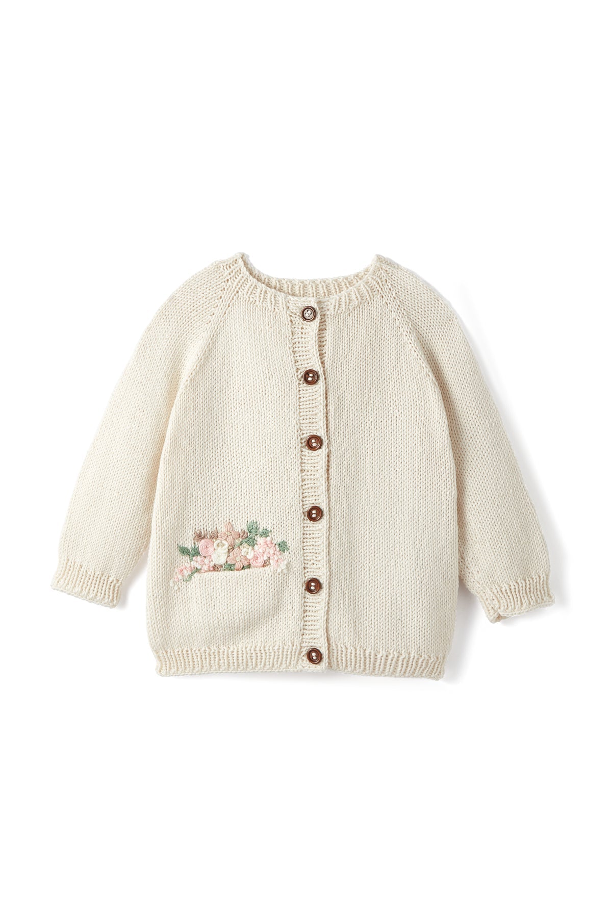 Cotton Embroidered Cardigan Soft Pink
