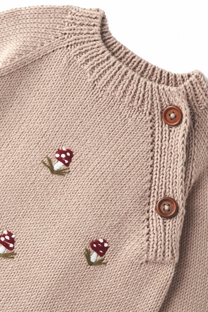 Mushroom Embroidered Sweater