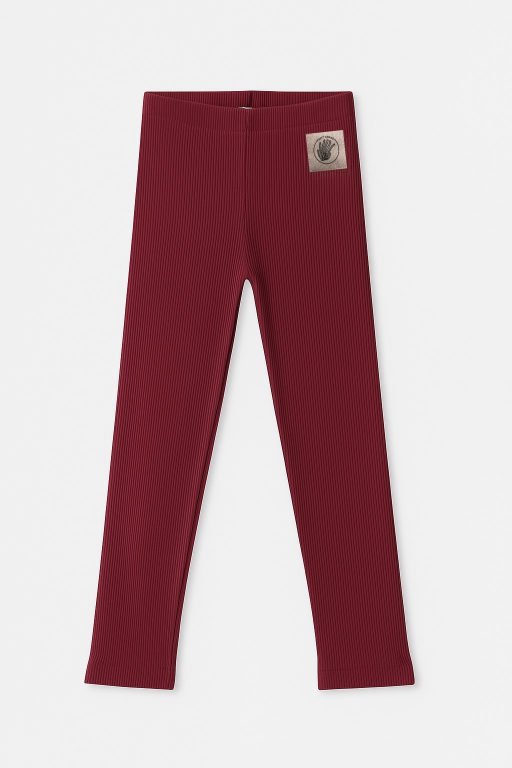 Ribbed Leggings-Maroon