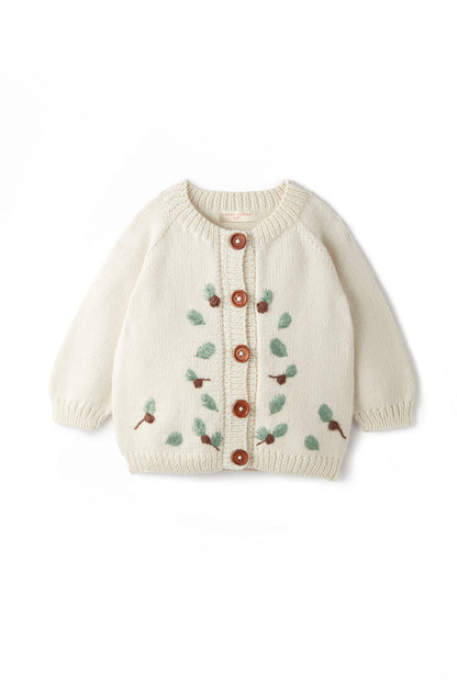 Leaf Embroidered Cardigan