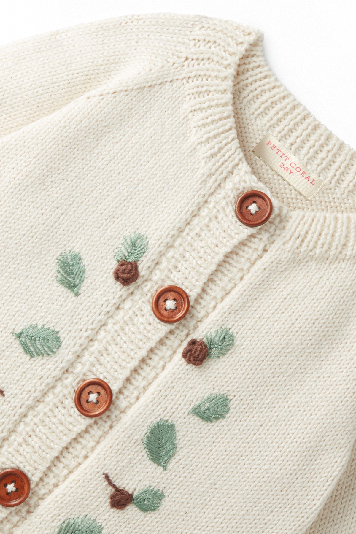 Leaf Embroidered Cardigan